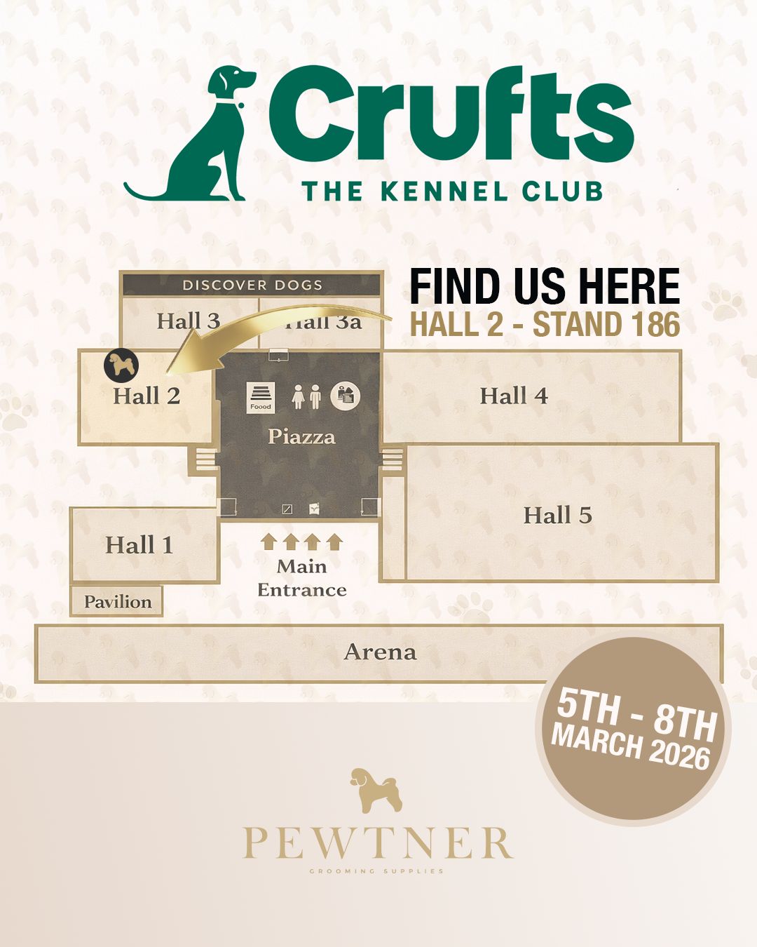 Join Pewtner Grooming Supplies at Crufts 2025 – Hall 2, Stand 186! - Pewtner Grooming Supplies