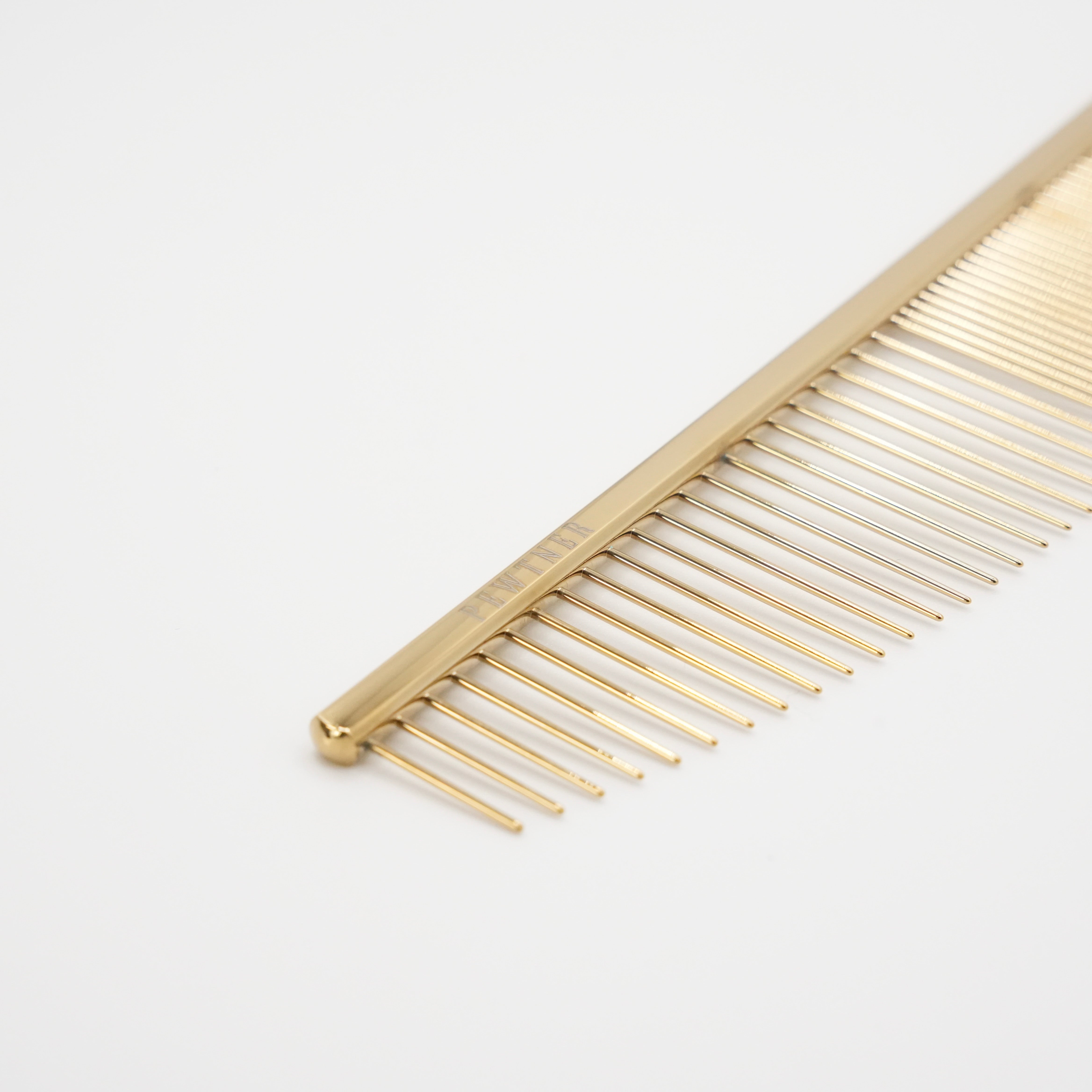 Curvacomb - Gold Dog Grooming Comb - Pewtner Grooming Supplies