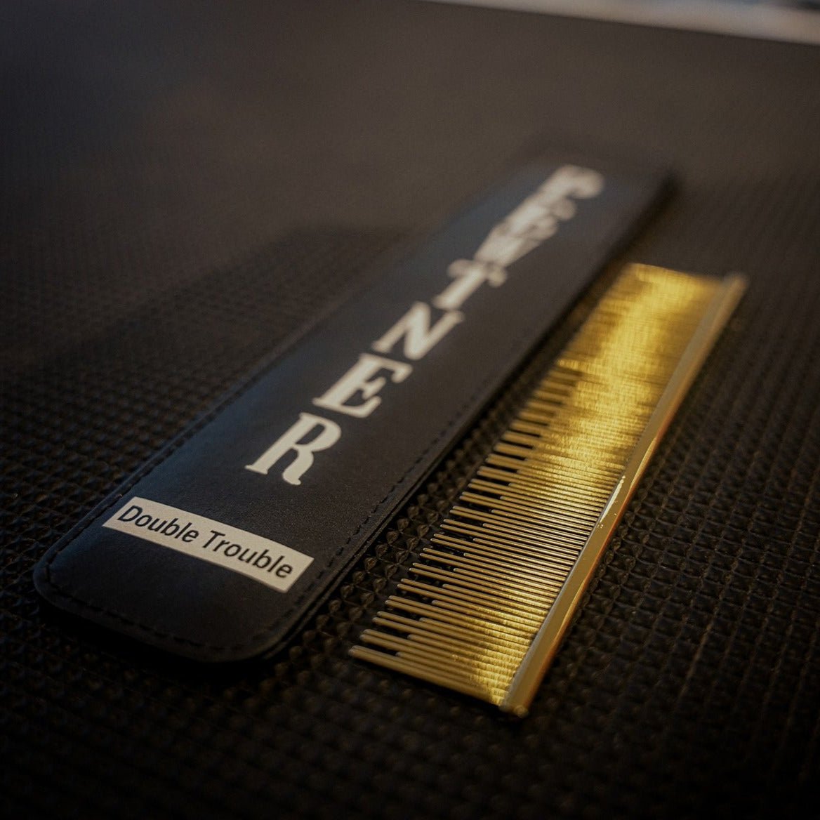 Double Trouble - Gold Dog Grooming Comb - Pewtner Grooming Supplies