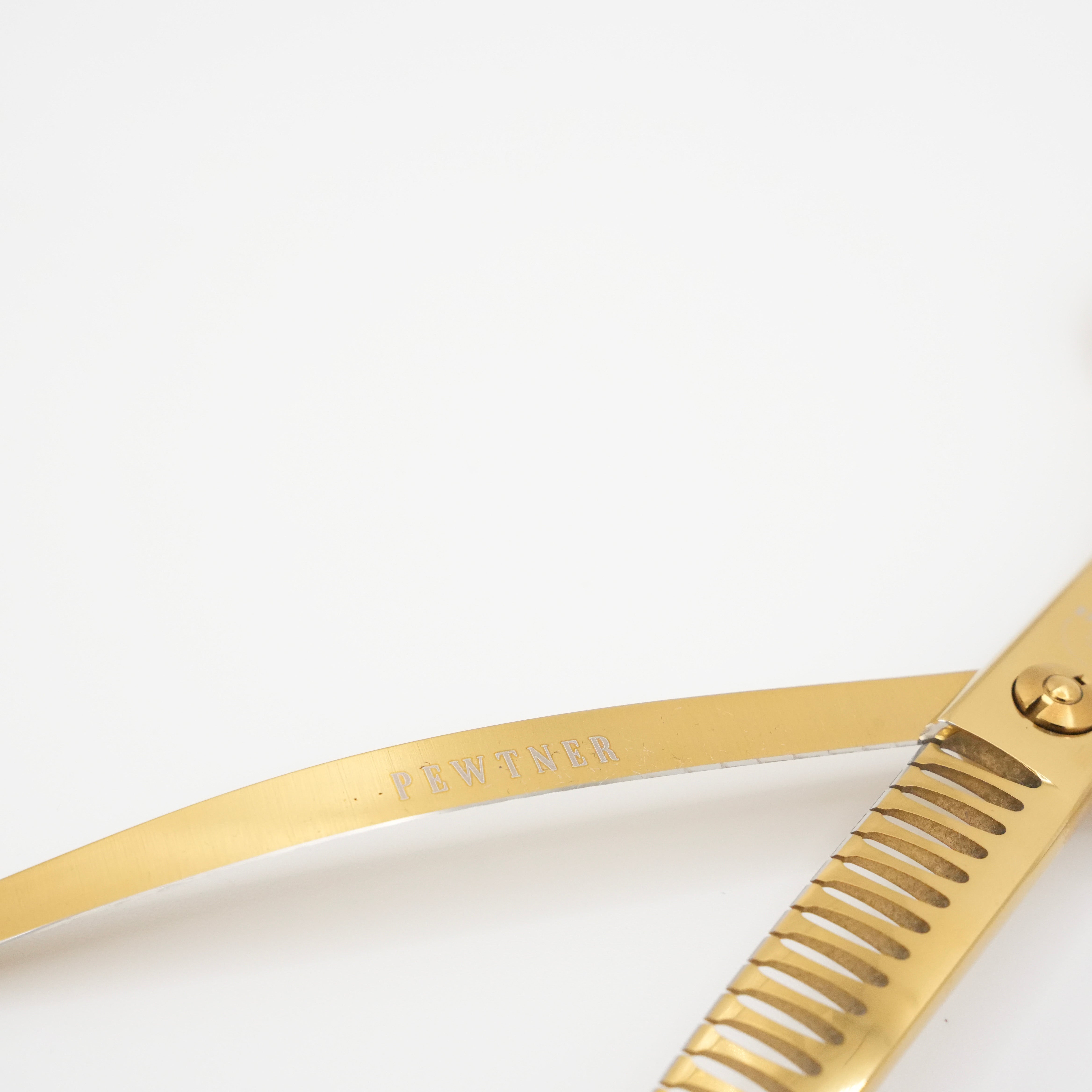 Gold Artisan Curved Chunkers - Gold Dog Grooming Scissors - Pewtner Grooming Supplies