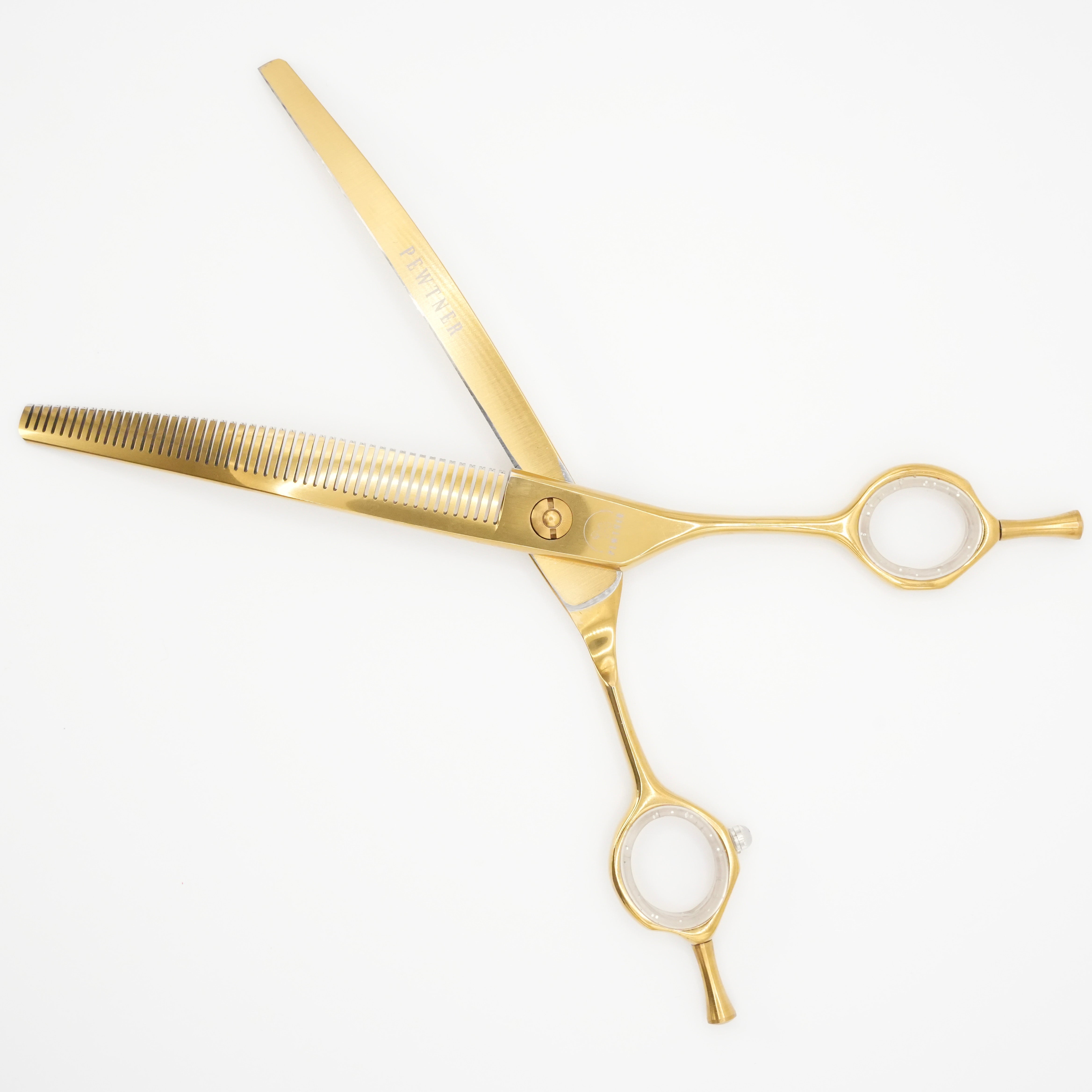 Gold Artisan Curved Thinners - Gold Dog Grooming Scissors - Pewtner Grooming Supplies
