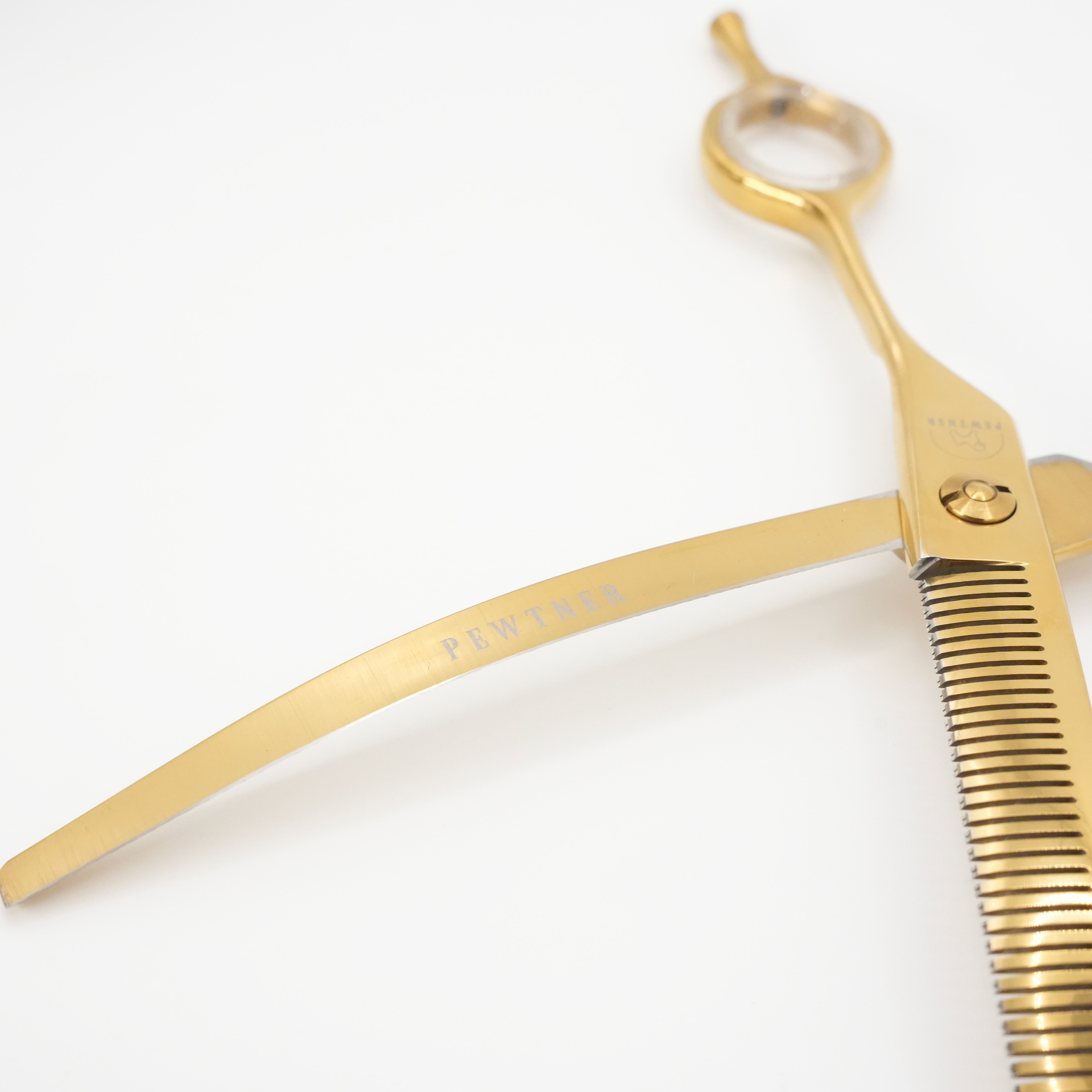 Gold Artisan Curved Thinners - Gold Dog Grooming Scissors - Pewtner Grooming Supplies