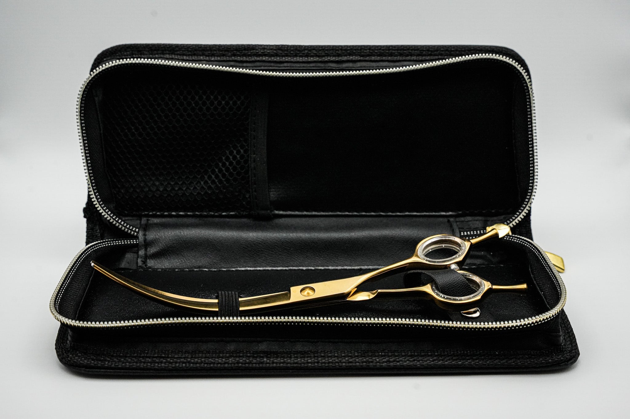 Gold Artisan Super Curved Shears - Gold Dog Grooming Scissors - Pewtner Grooming Supplies