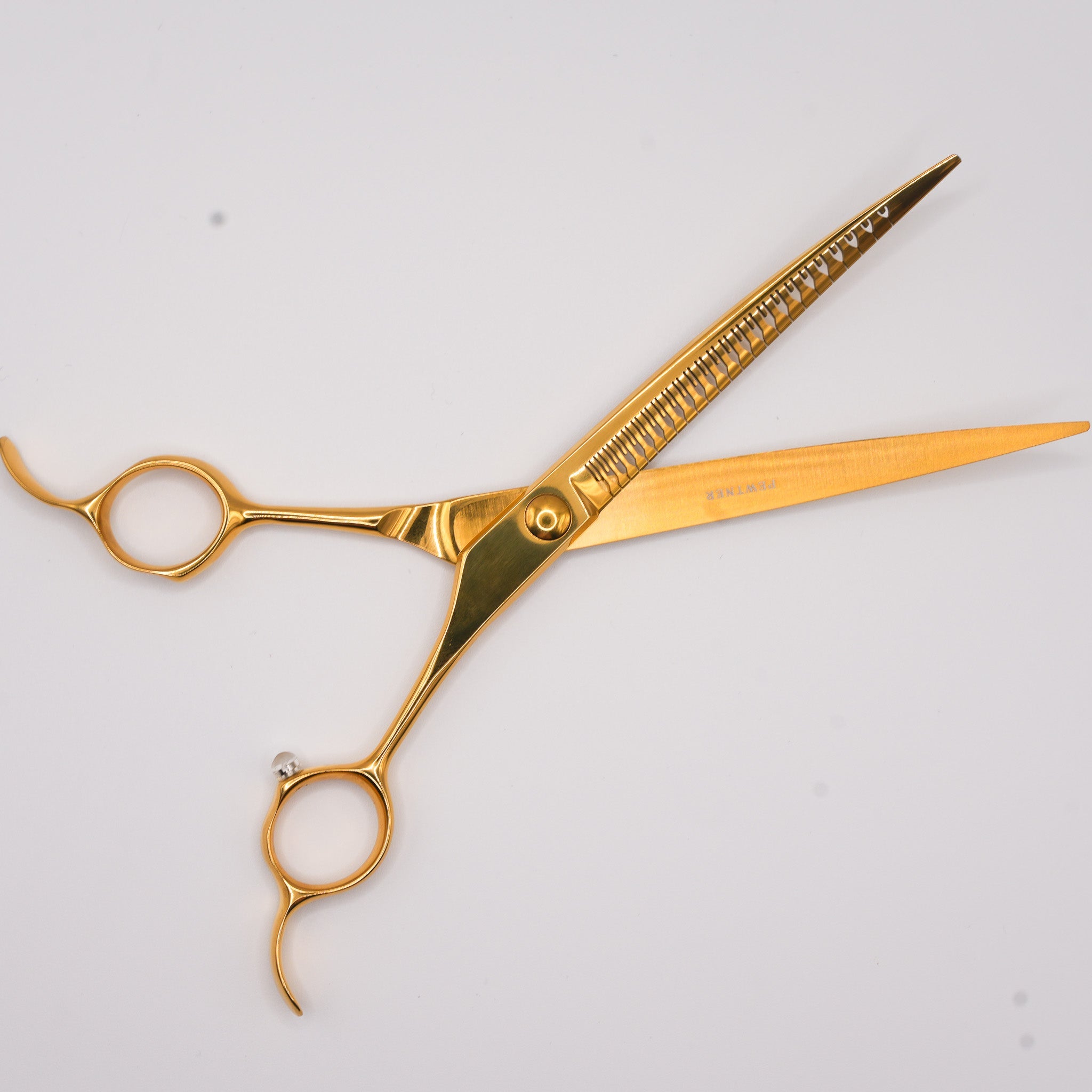 Pewtner Aurelia Gold 7" Curved Scissors - Pewtner Grooming Supplies