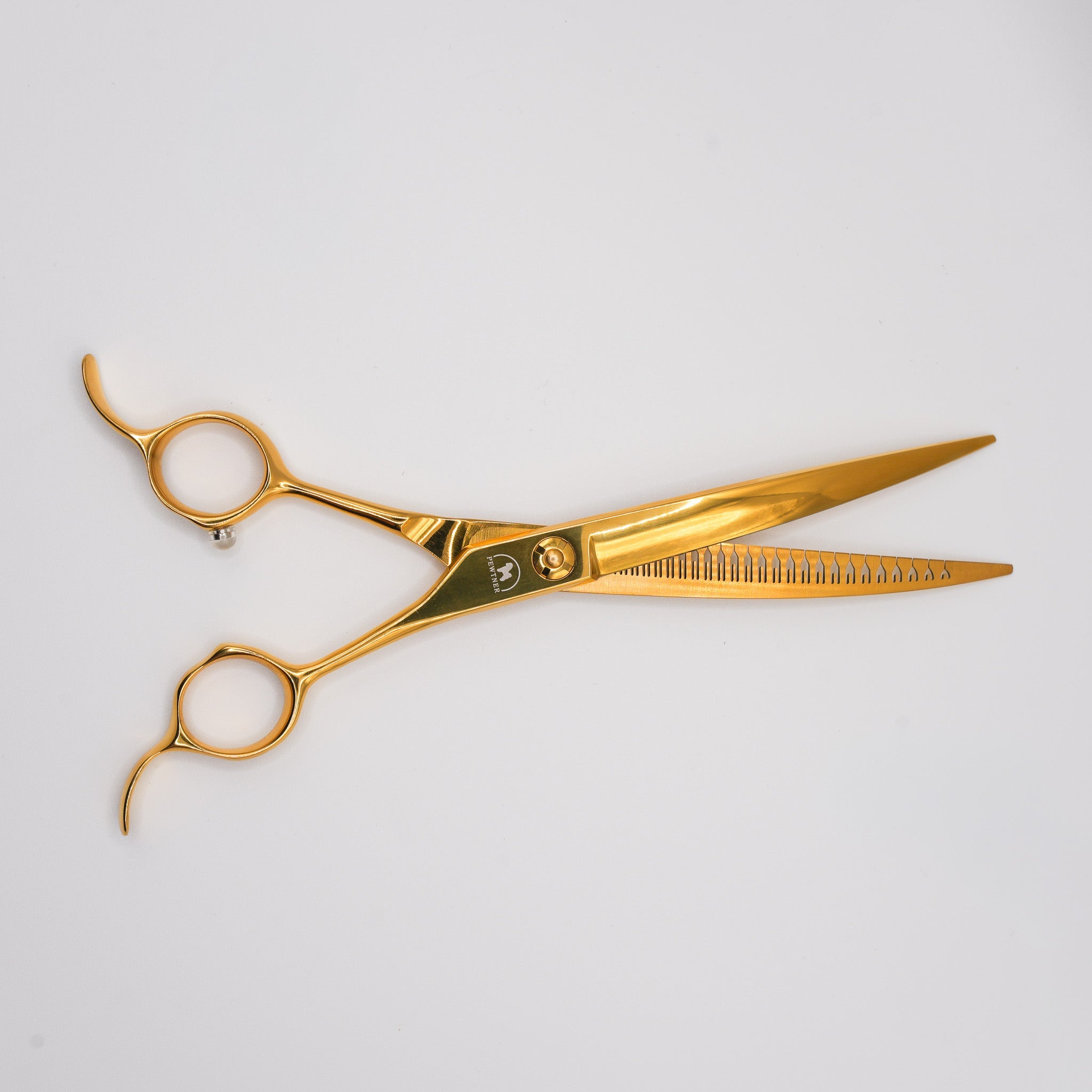 Pewtner Aurelia Gold 7" Curved Scissors - Pewtner Grooming Supplies