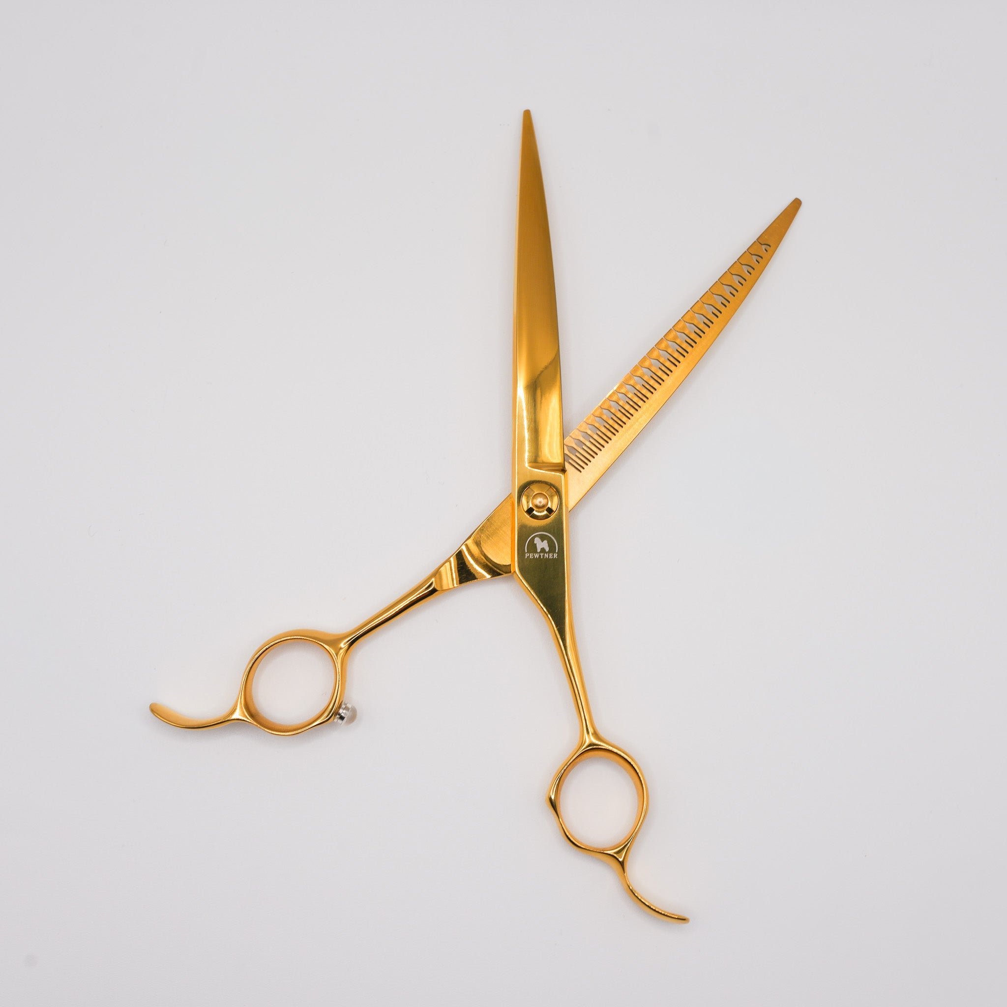 Pewtner Aurelia Gold 7" Curved Scissors - Pewtner Grooming Supplies